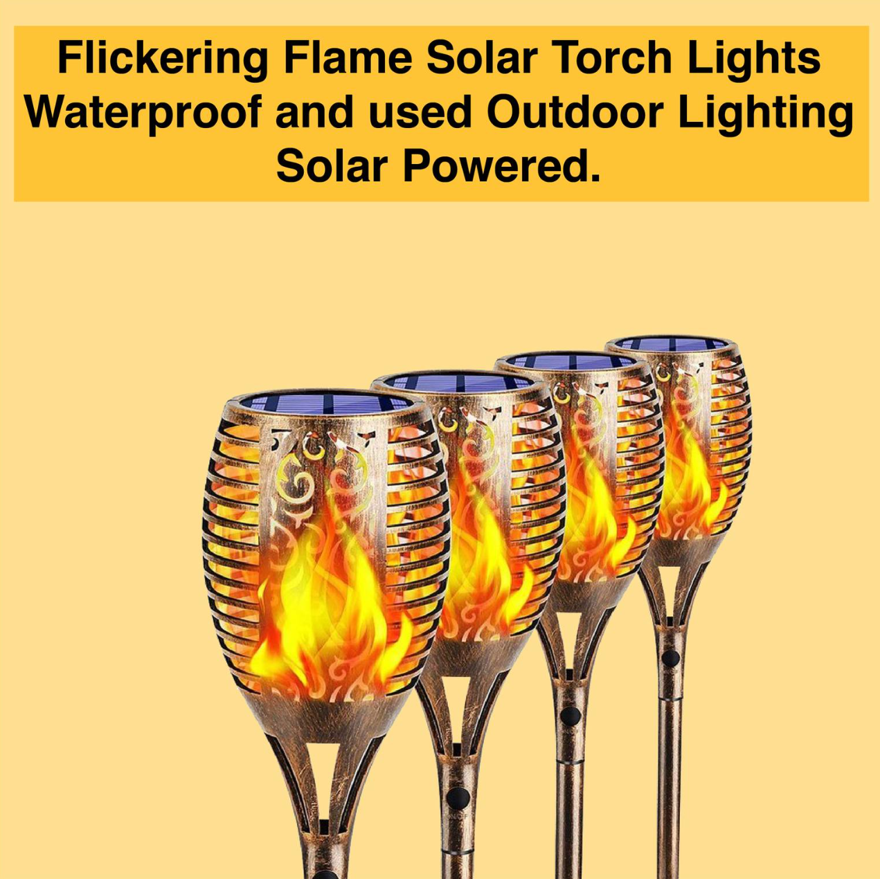 99 LED Solar Torch Lights, Bronze