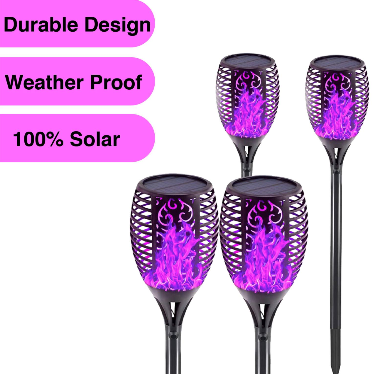 99 LED Solar Torch Lights, Buy-One, Get-One Free